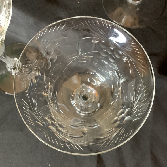 Set of 4 Tiffin Franciscan tall crystal sherbet / champagne coupe glasses - Picture 6 of 10